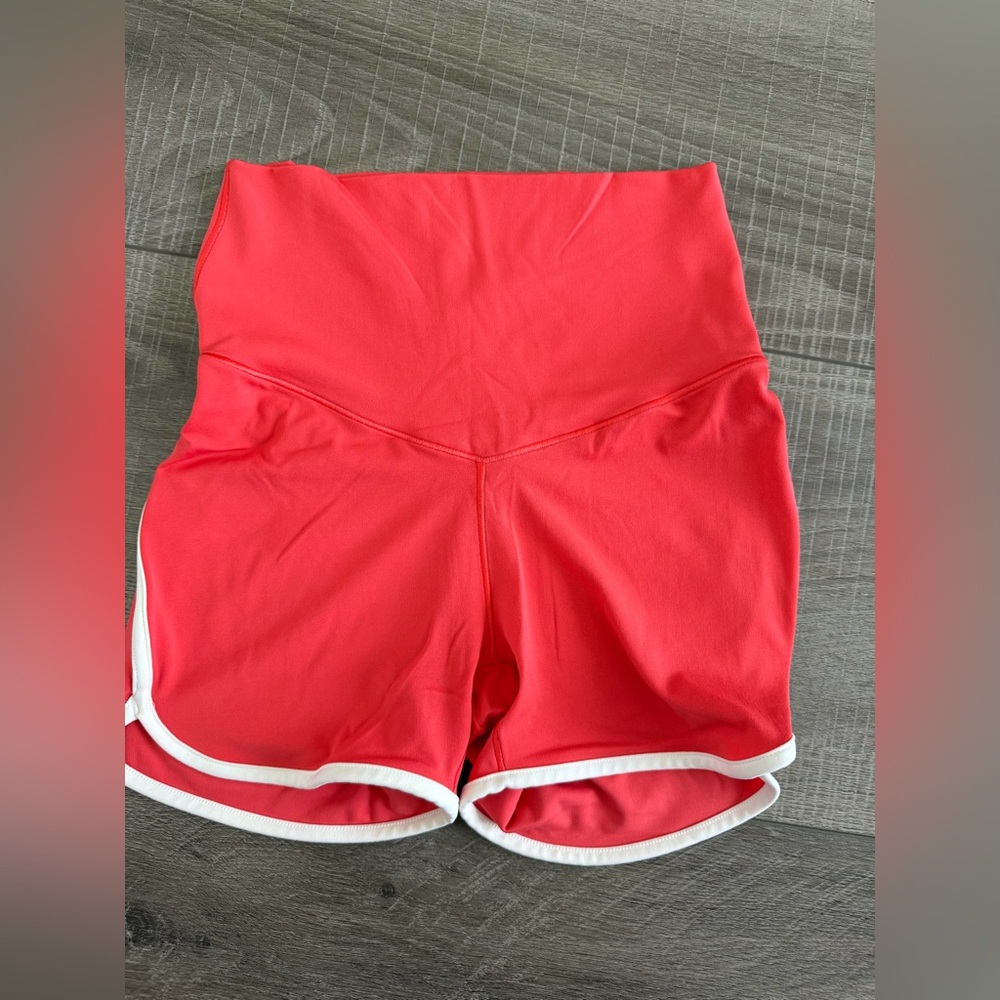 Aerie Set Offline Real Me Low Key Longline Sports Bra + 3” Bike Short Small Red - Picture 6 of 8